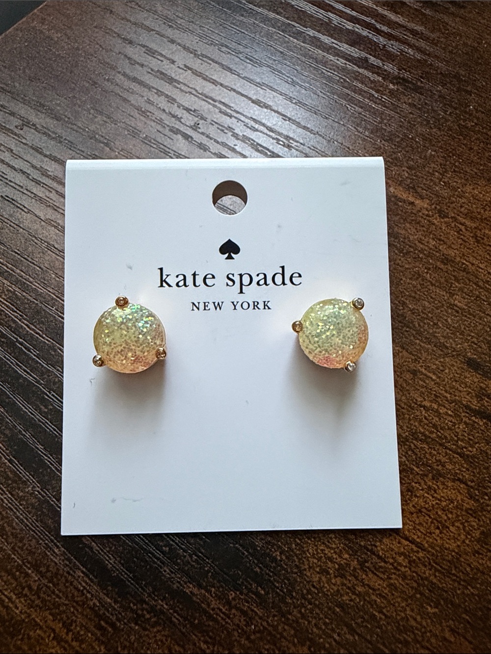 Kate Spade opal glitter stud earrings